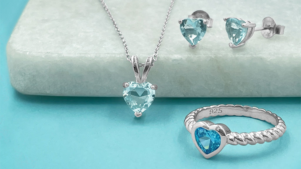 Joyeria en Plata 925 con Piedra Aguamarina