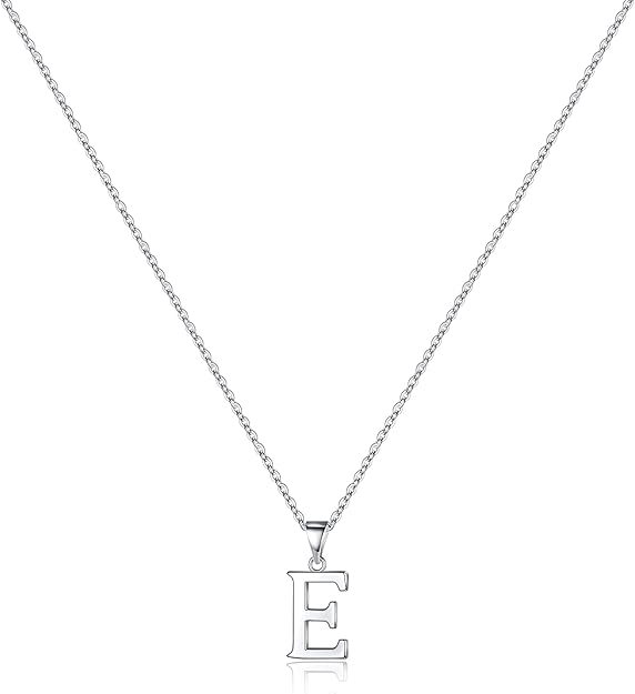 Sterling Silver Inicial E Necklace