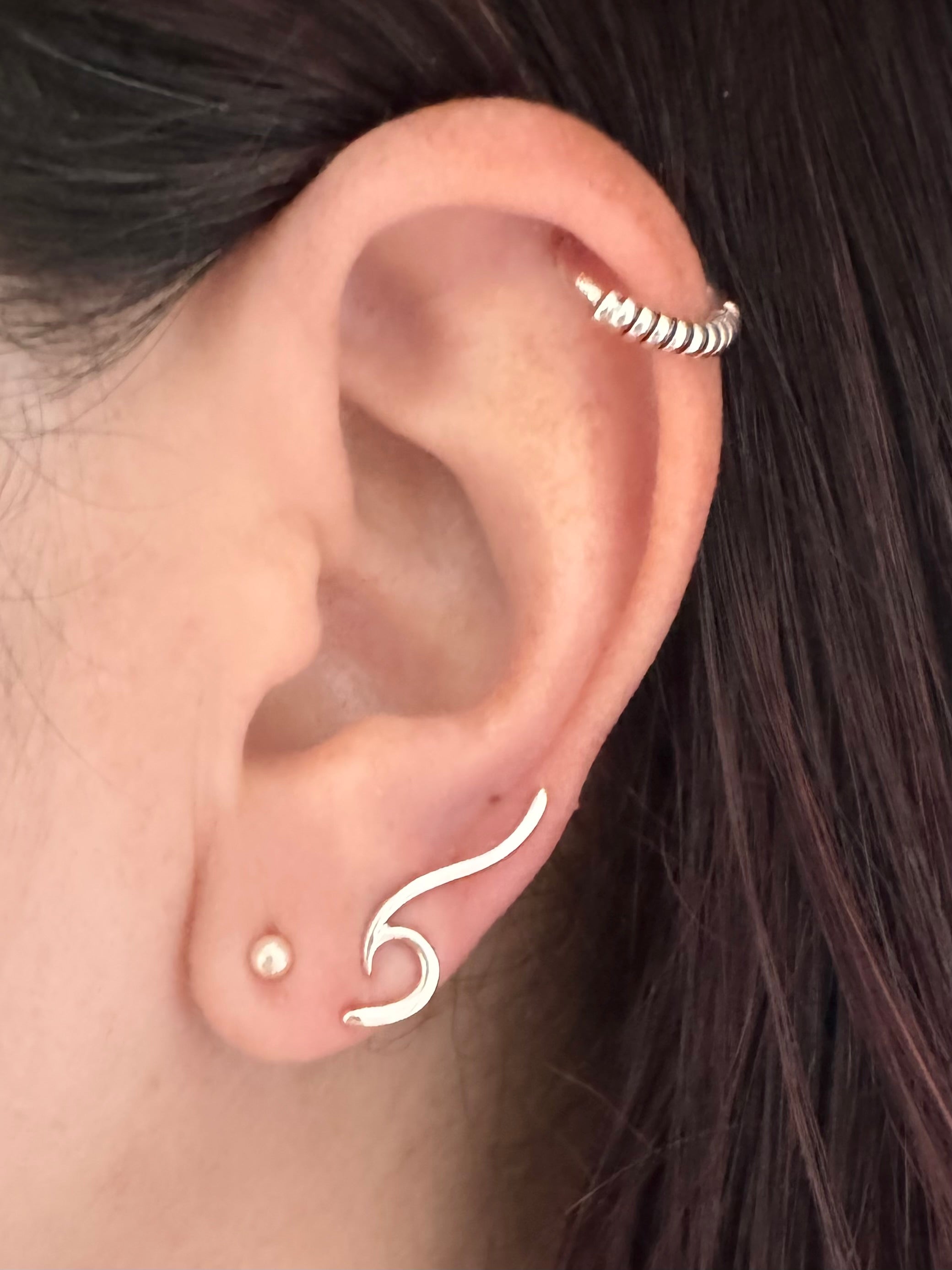 Sterling Silver Waves Earrings