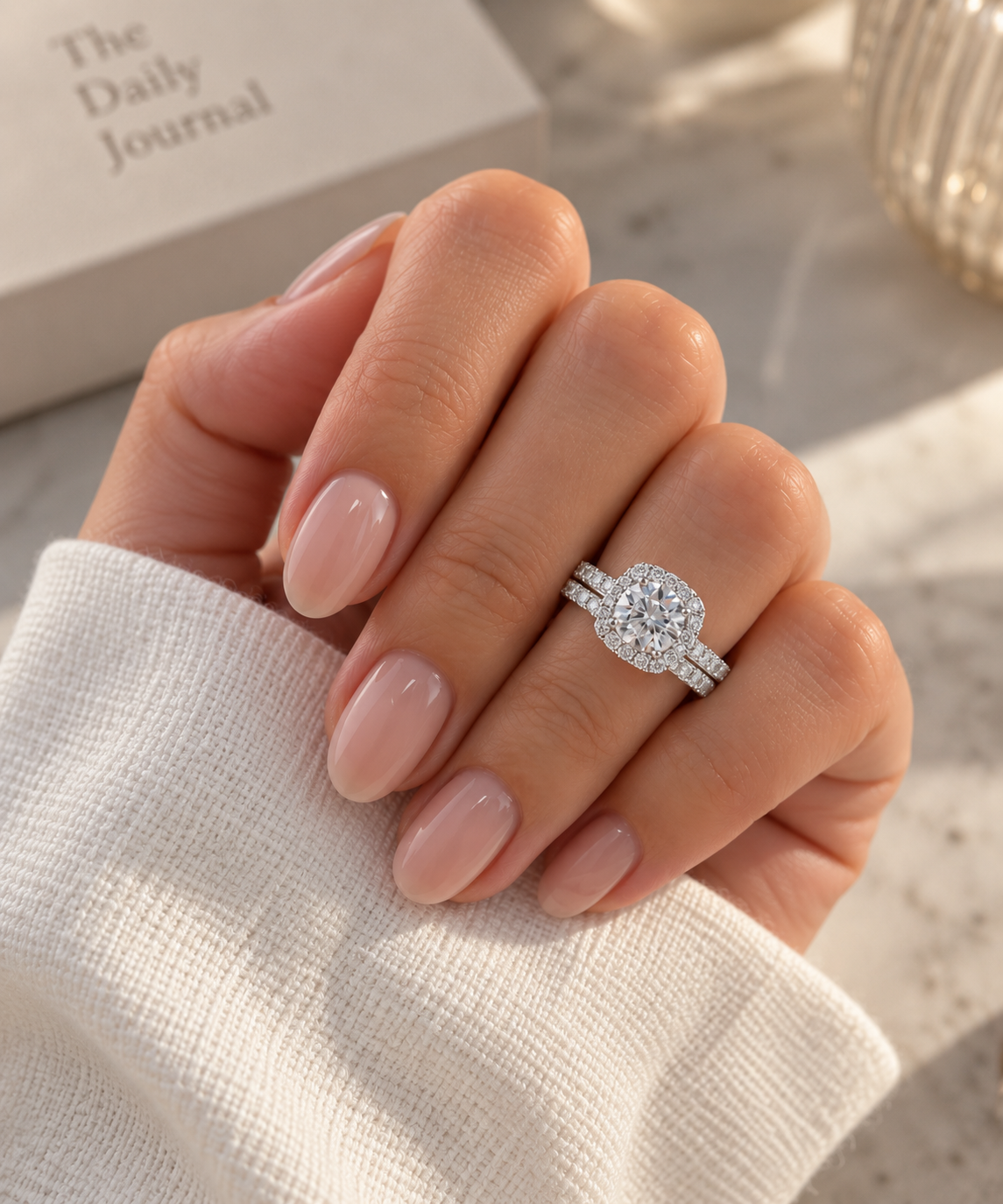 Sterling Sliver Emy Square Engagement Ring