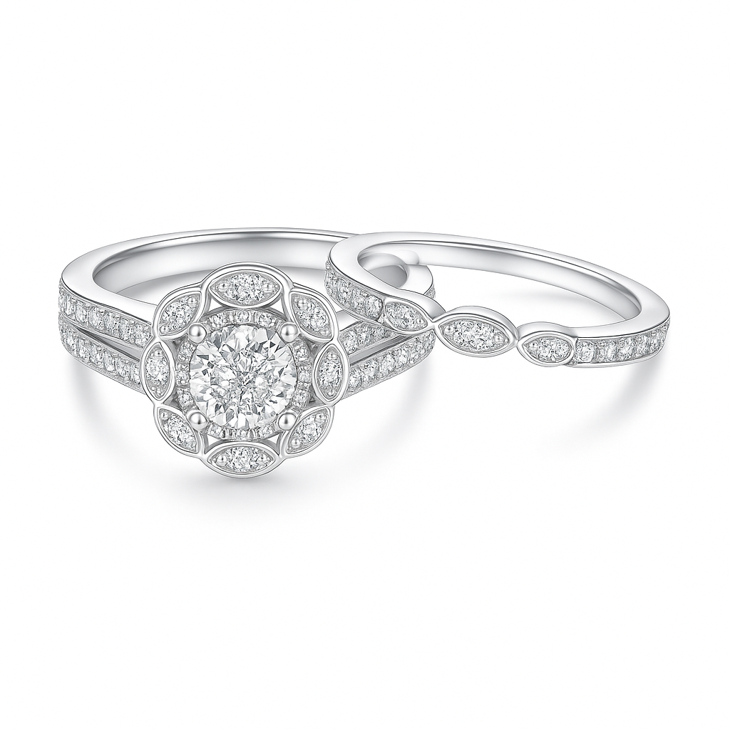 Sterling Silver Dahlia Engagement Ring