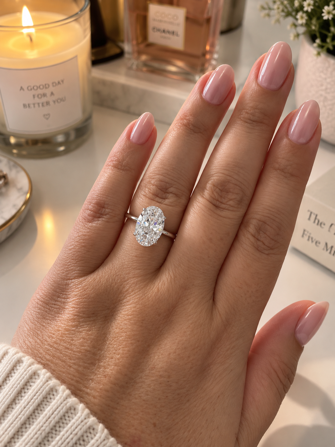 Sterling Silver Aura Engagement Ring