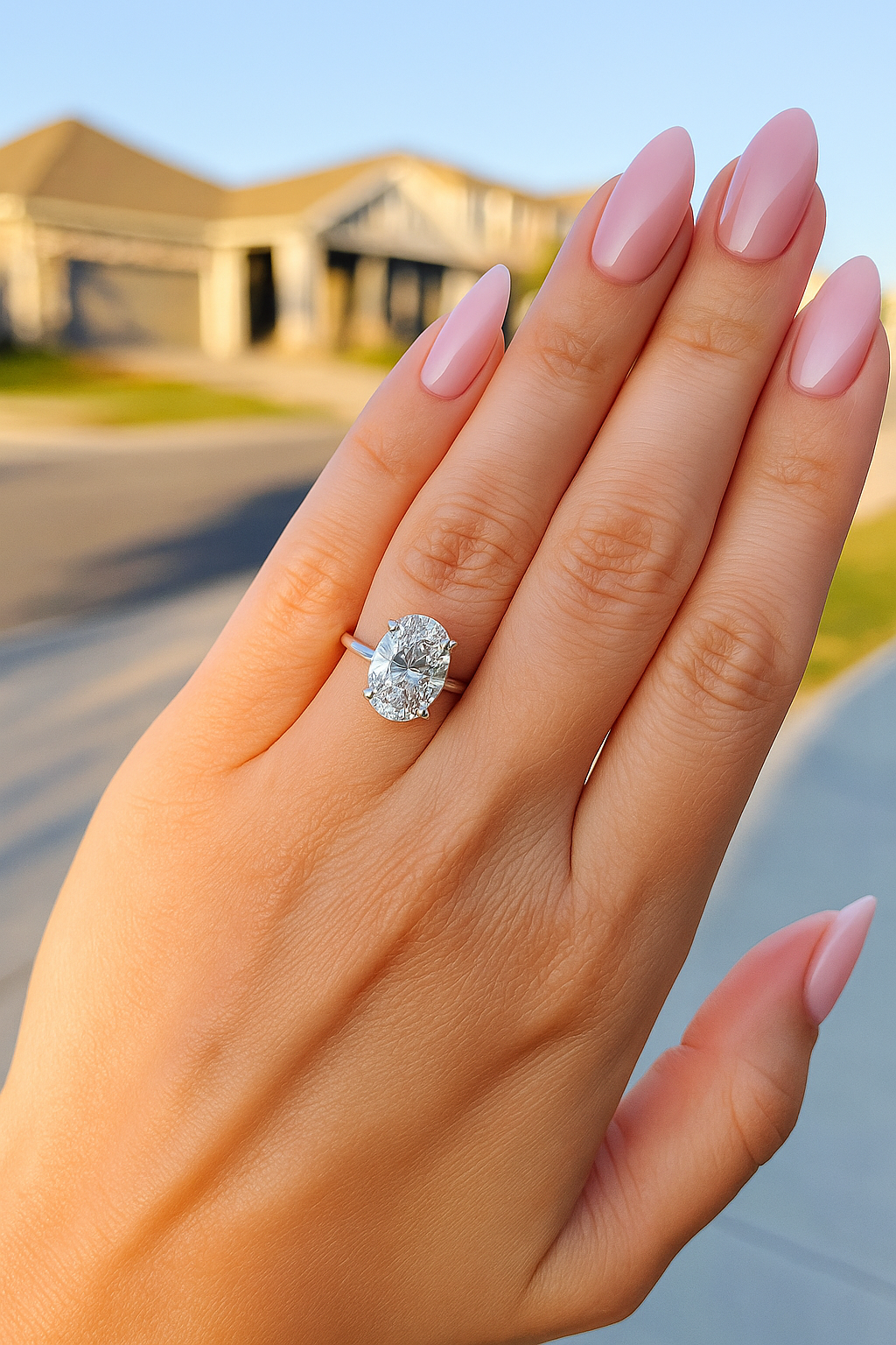 Sterling Silver Aura Engagement Ring