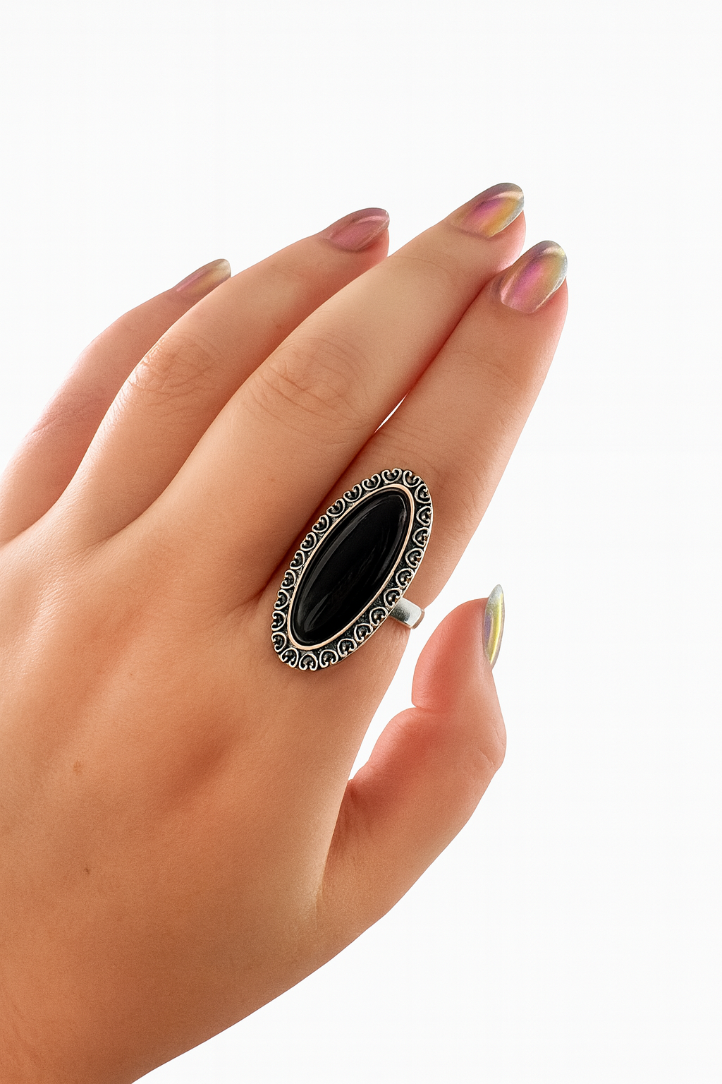 The Noir Statement Oval Ring