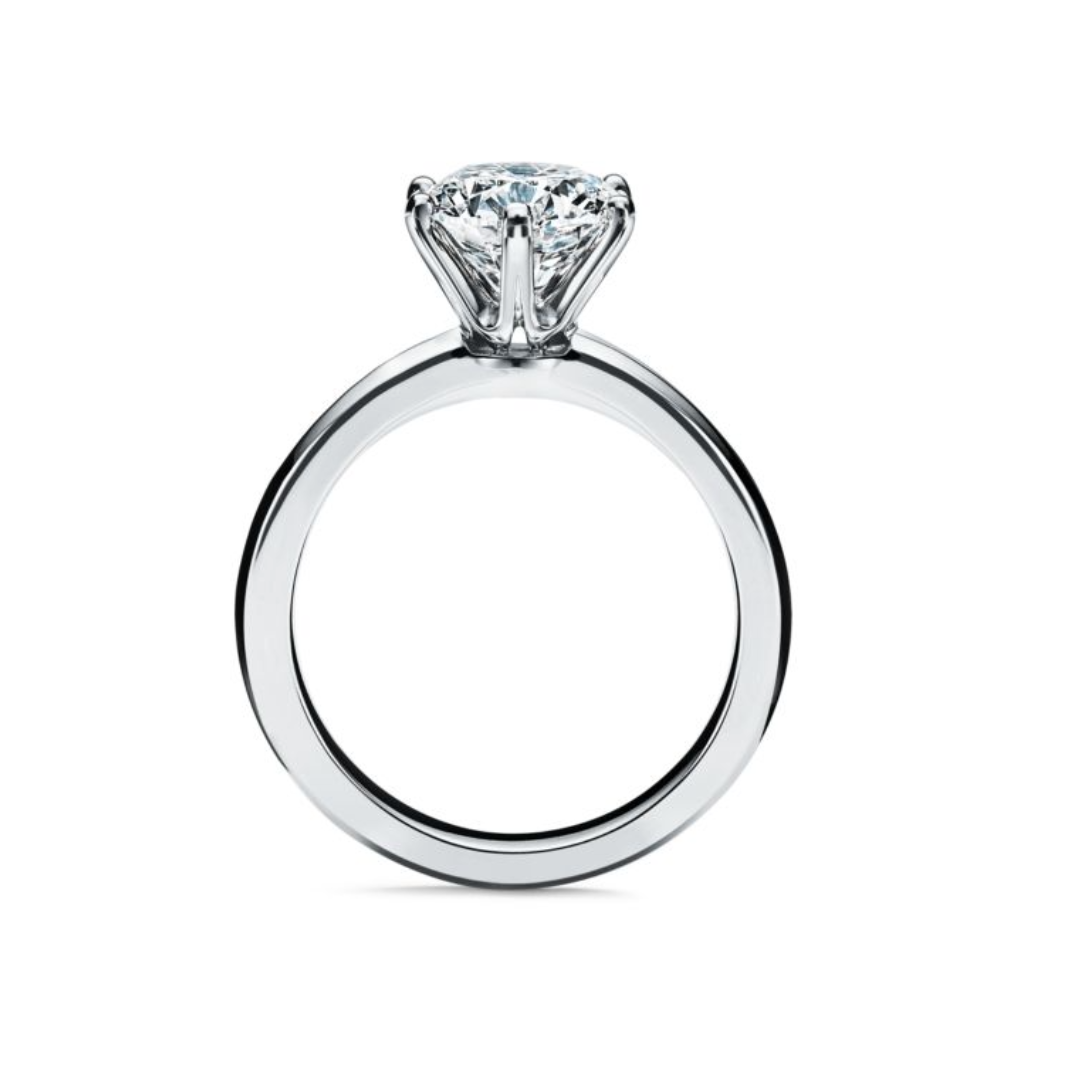 Sterling Silver Solitarire Moissanite Engagement Ring