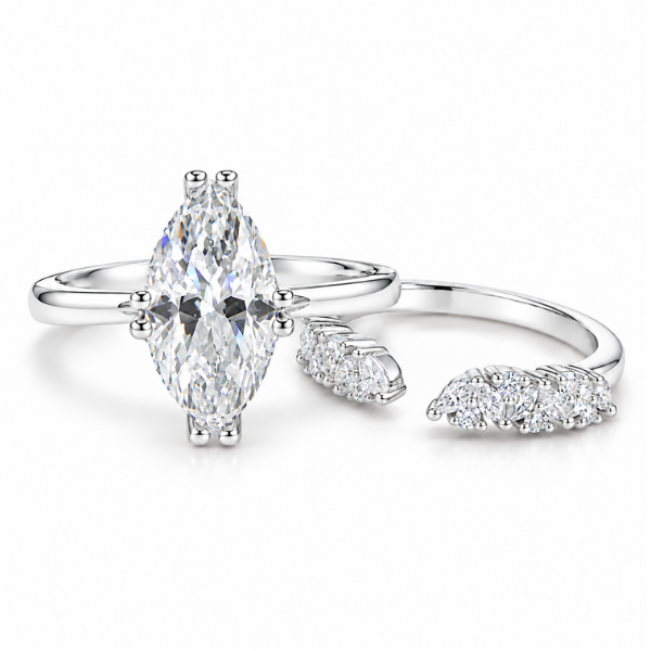 Vivienne Marquise Moissanite Bridal Set
