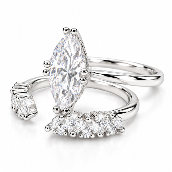 Vivienne Marquise Moissanite Bridal Set
