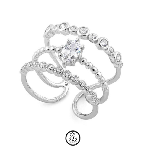 Sterling Silver Adele Crystal Ring