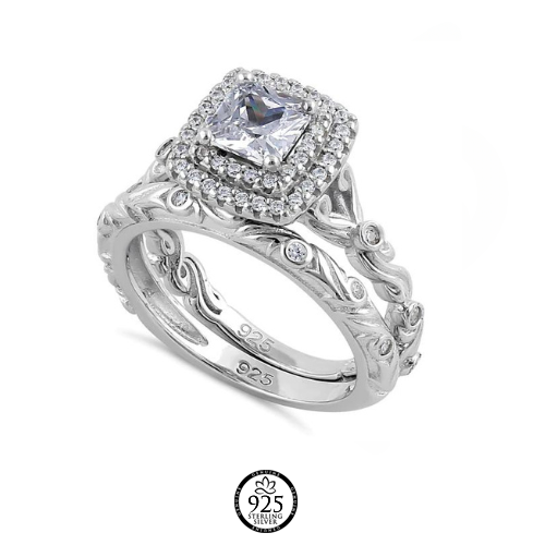 Sterling Silver Vintage Queen Engagement Ring