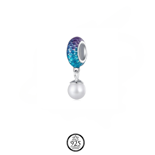 Sterling Silver Mermaid Scales and Pearl Necklace