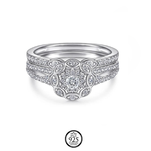 Sterling Silver Dahlia Engagement Ring