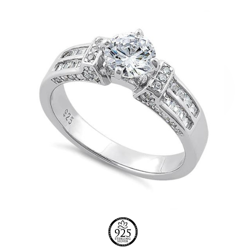 Sterling Silver Eloquent Engagement Ring