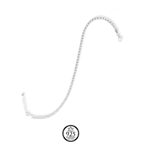 Sterling Silver Flat Marina Anklet