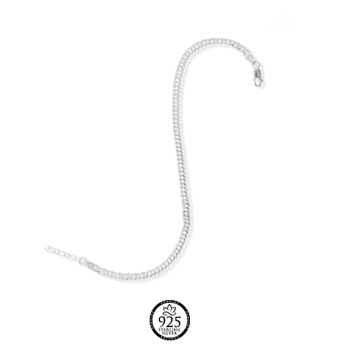 Sterling Silver Rombo Rose Anklet