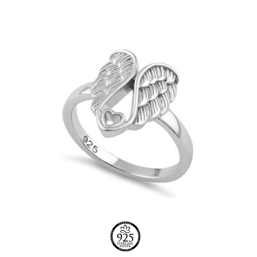 Sterling Silver My Lovely Angel Wings Ring