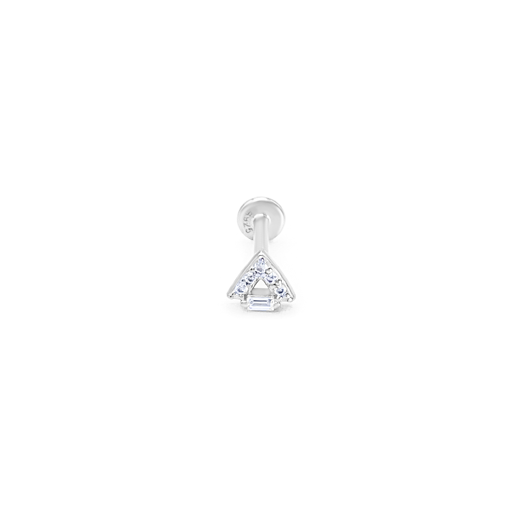 Sterling Silve Trinity Shine Piercing Earring