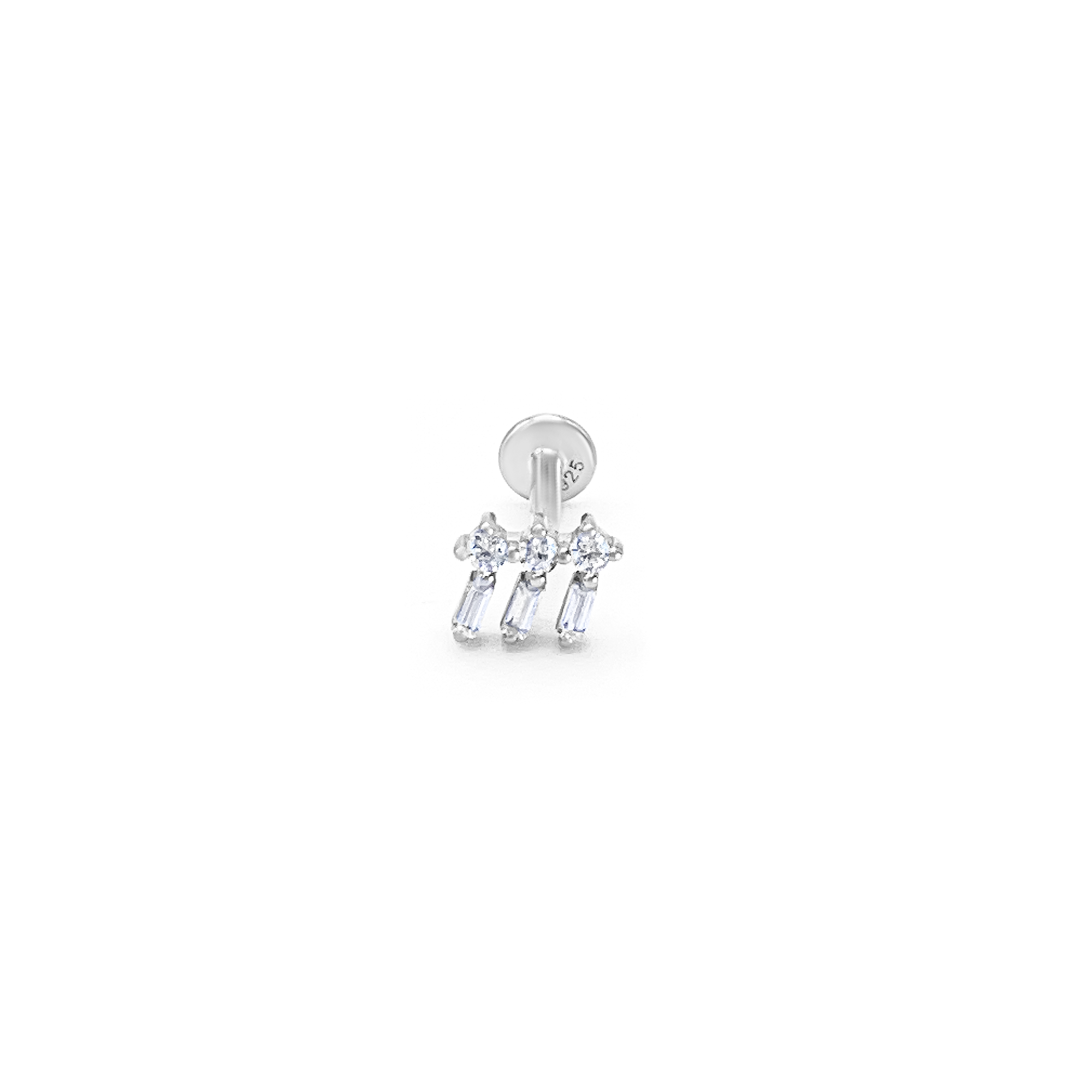 Sterling Silver Triluz Piercing Earring