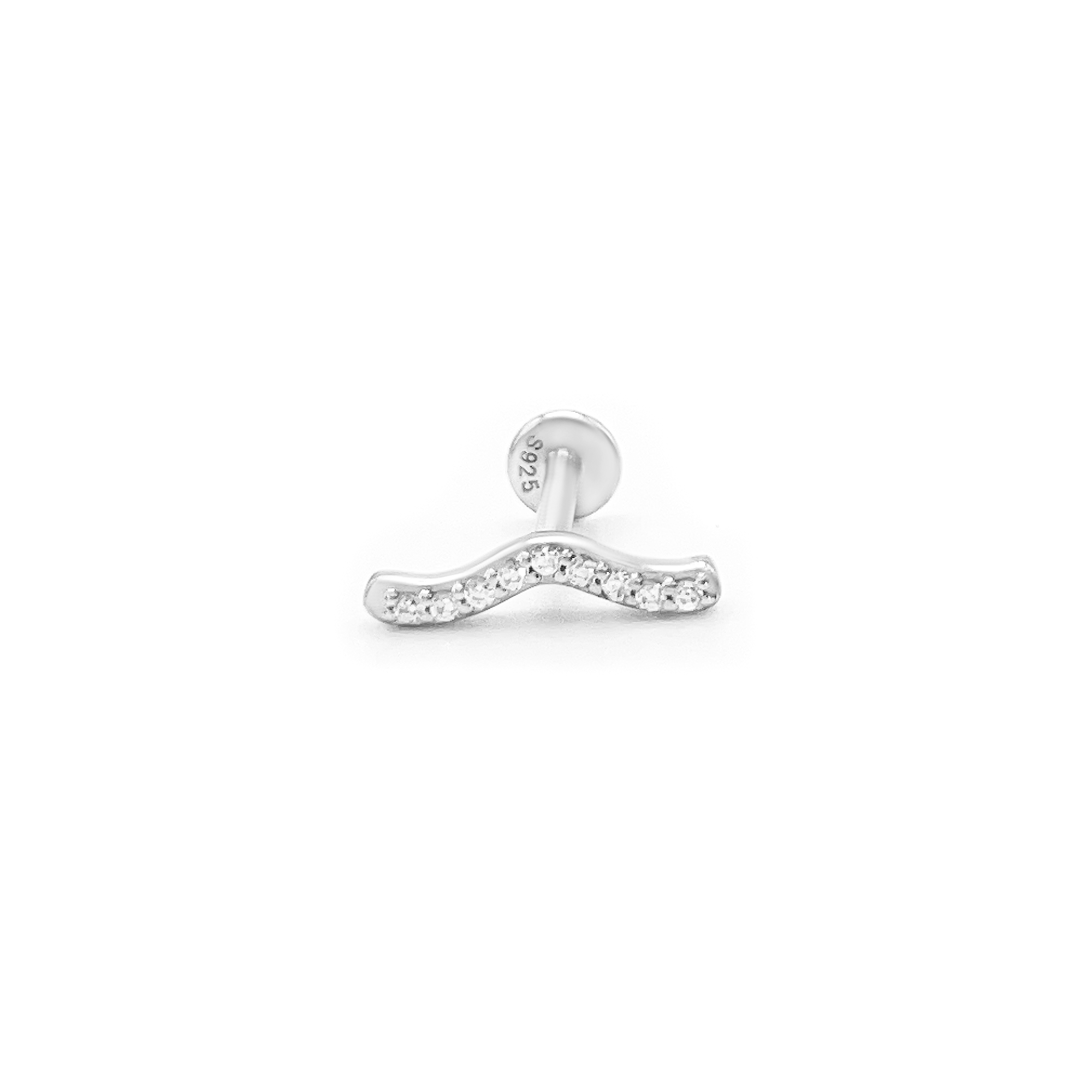 Sterling Silver Wavy Spark Piercing Earring