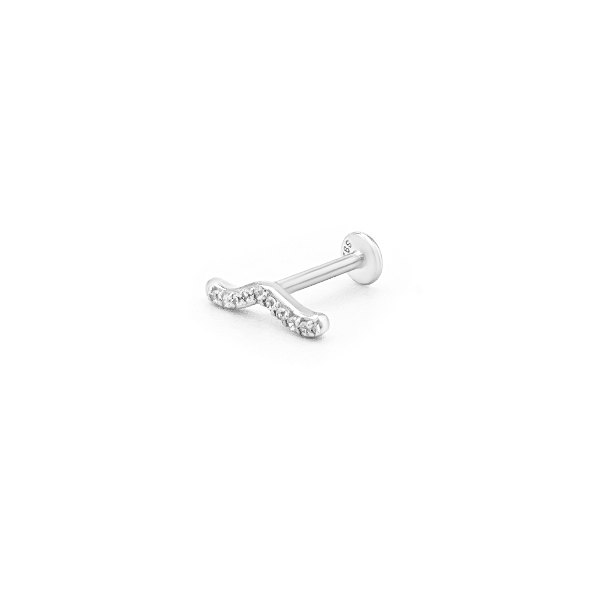 Sterling Silver Wavy Spark Piercing Earring