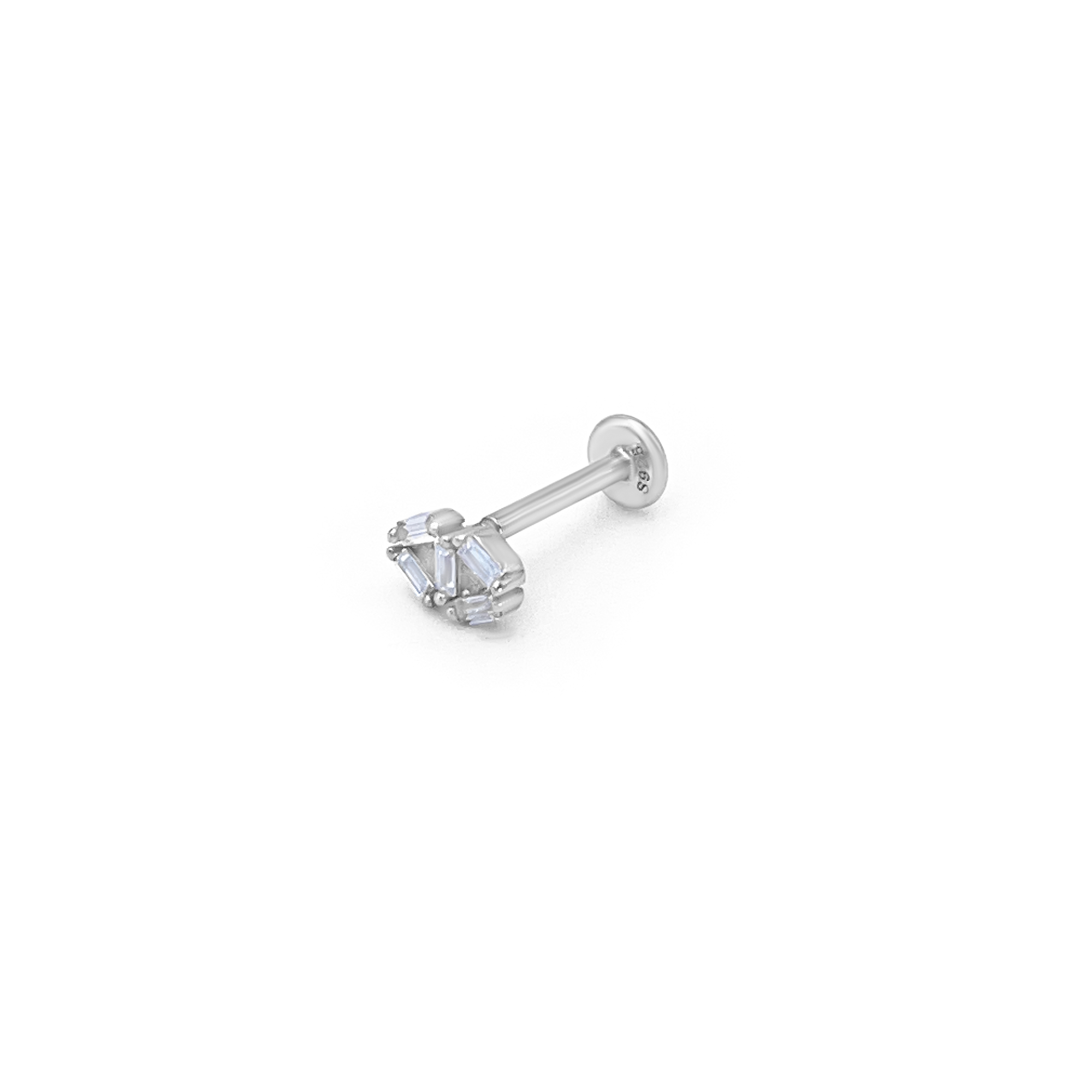 Sterling Silver Crystal Halo Piercing Earring
