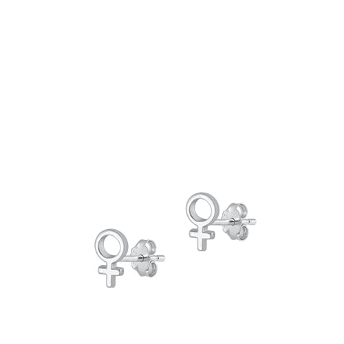 Sterling Silver Female Symbol Earrings