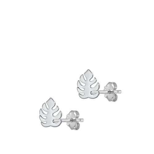 Sterling Silver Monstera Leaf Stud Earring
