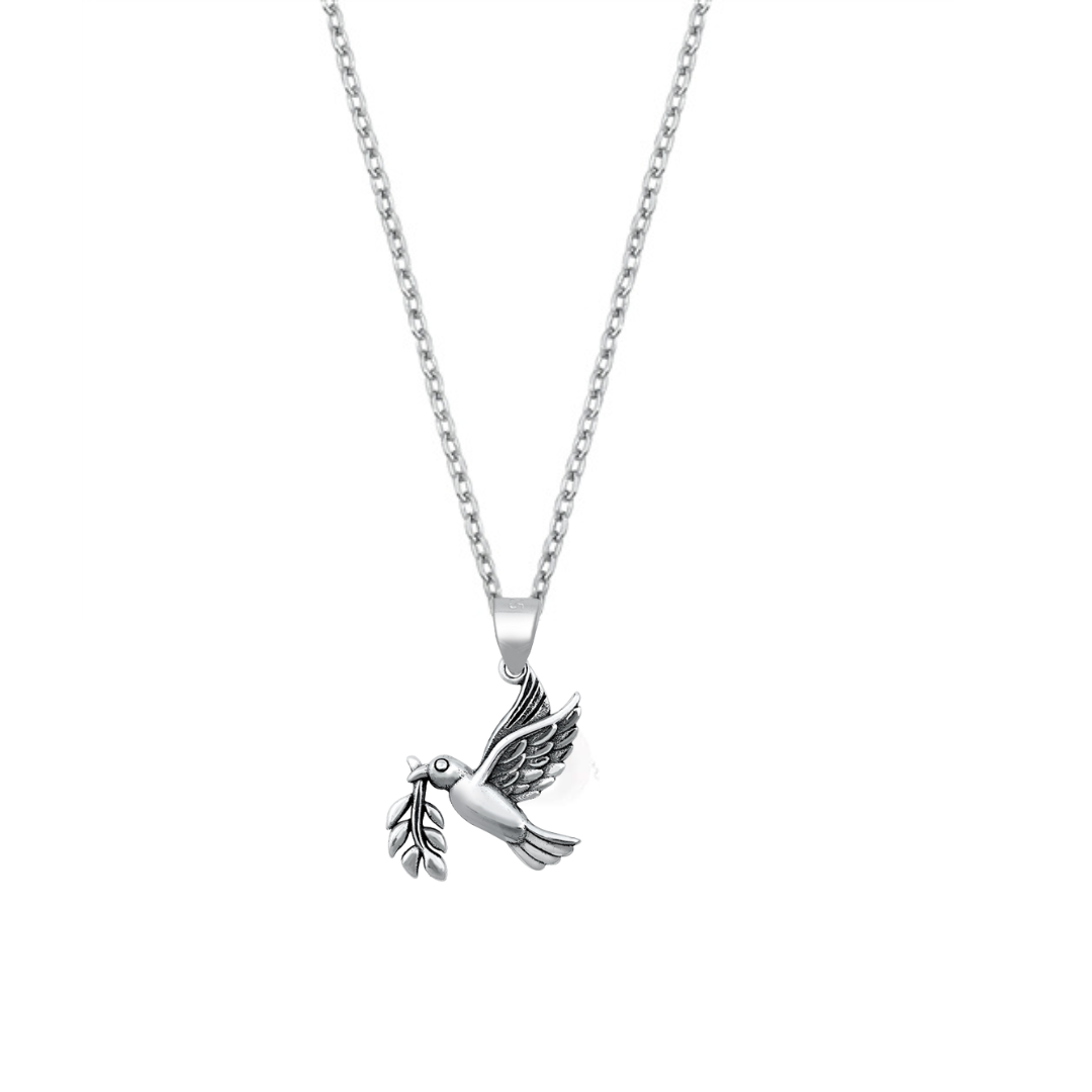 Sterling Silver Dove of Peace Necklace