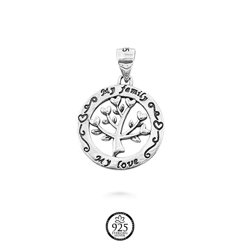 Sterling Silver Simple Family Tree Necklace