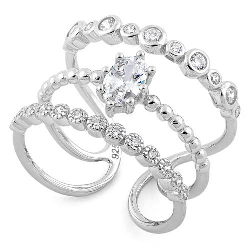 Sterling Silver Adele Crystal Ring