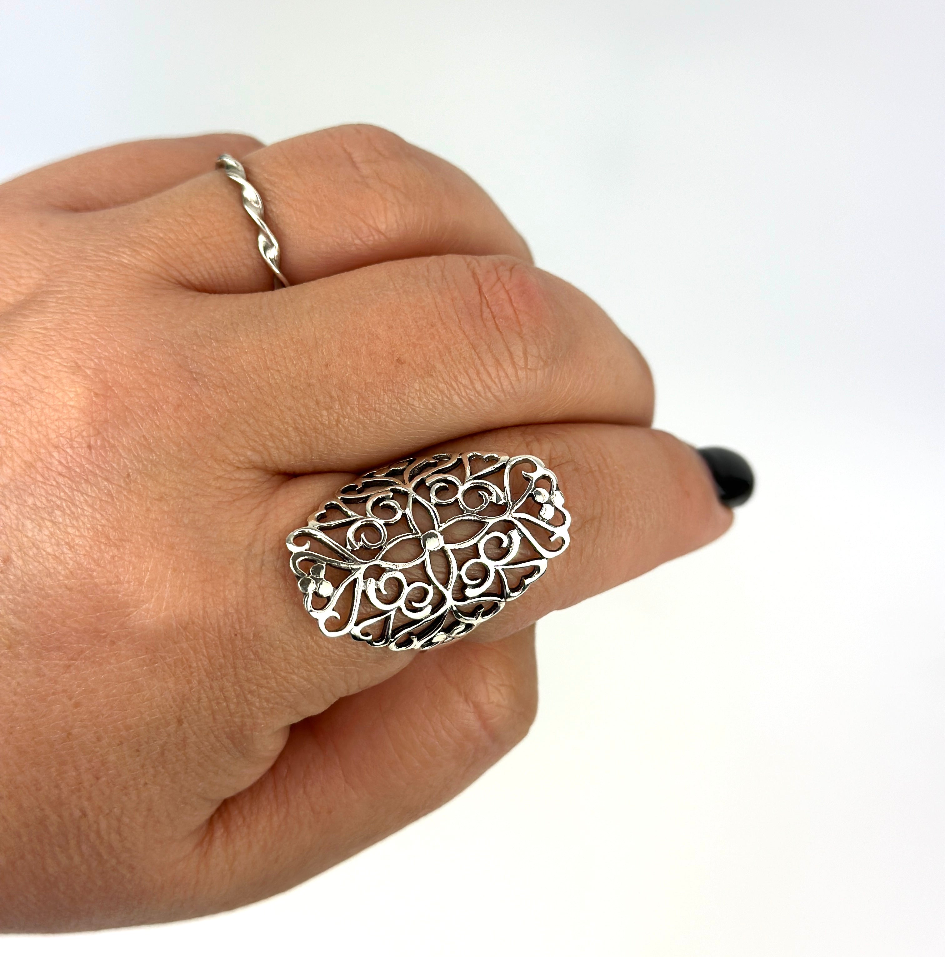 Sterling Vintage Filigree Ring