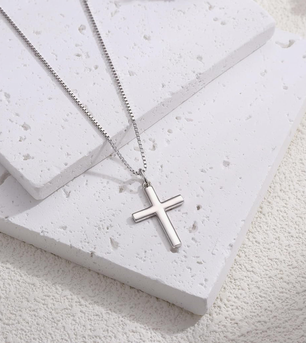 Sterling Silver Simple Cross Necklace
