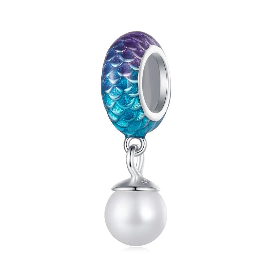 Sterling Silver Mermaid Scales and Pearl Necklace