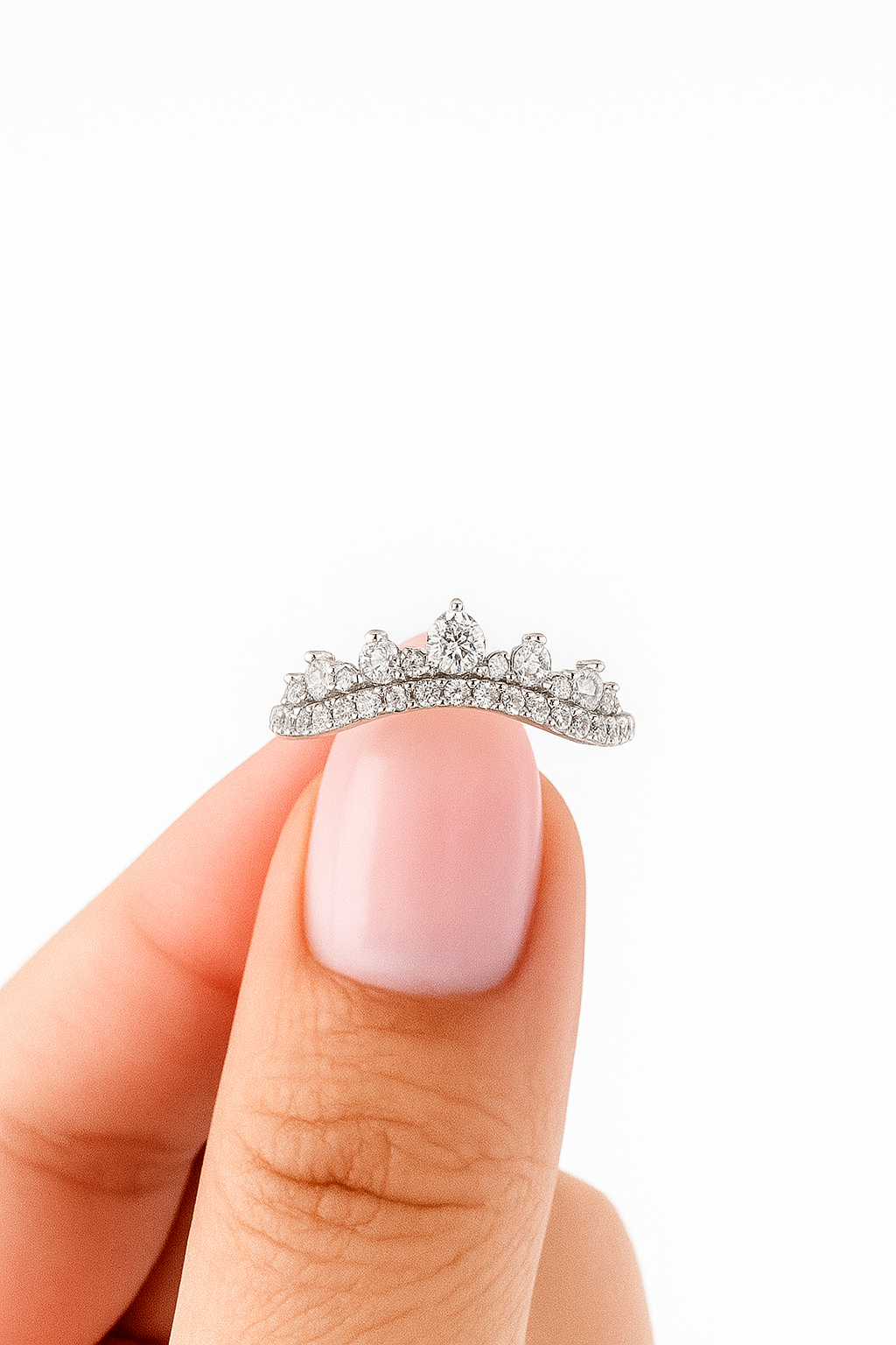 Steling Silver Vintage Tiara Wedding Band