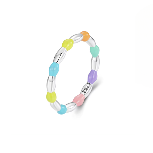Sterling Silver Candy Happy Colors Ring