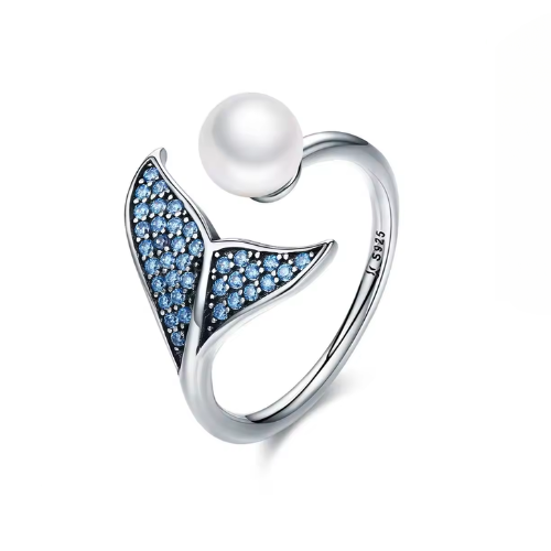 Sterling Silver Mermaid Soul Pearl Ring