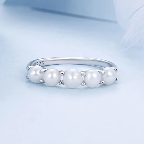 Sterling Silver Laura Pearl Ring