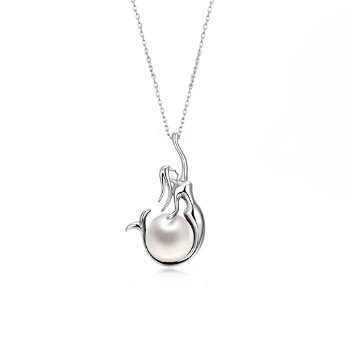 Sterling Silver Dreamer Mermaid Pearl Necklace