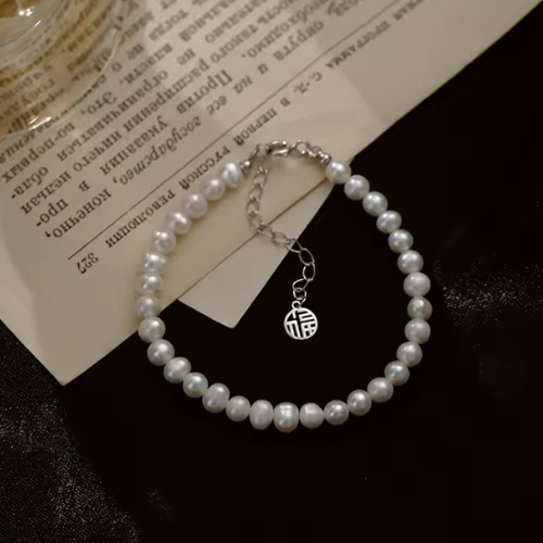 Sterling Silver Blessing Pearl Bracelet