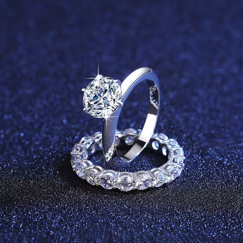 Sterling Silver Queen Love Moissanite Engagement Ring