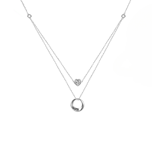 Sterling Silver Love Layers Mom Necklace