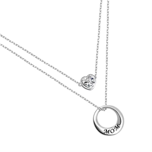Sterling Silver Love Layers Mom Necklace