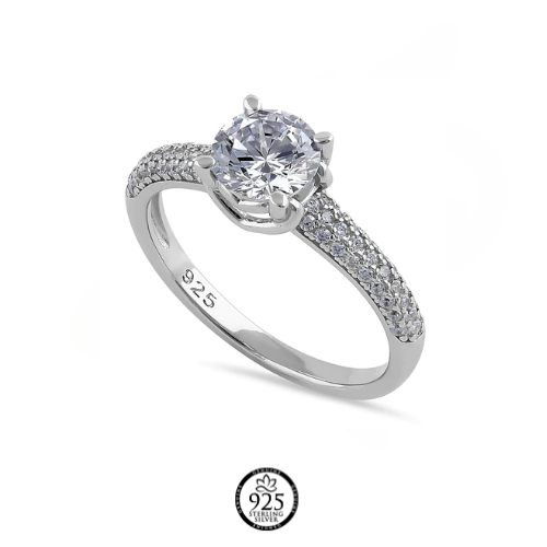 Sterling Silver Ruth Heart Engagement Ring