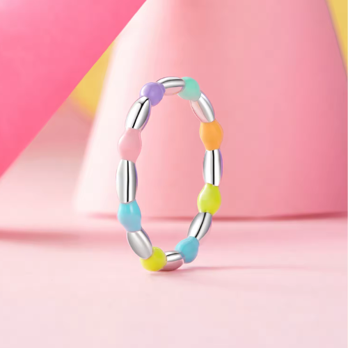 Sterling Silver Candy Happy Colors Ring