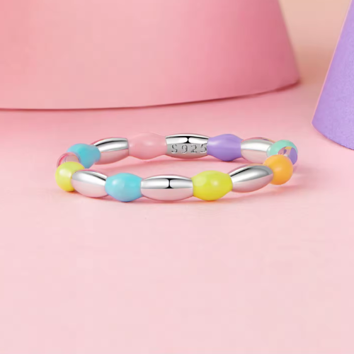 Sterling Silver Candy Happy Colors Ring