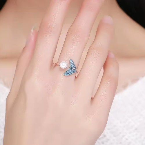 Sterling Silver Mermaid Soul Pearl Ring