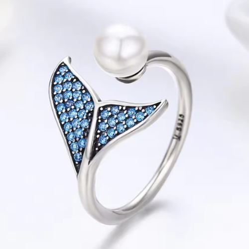 Sterling Silver Mermaid Soul Pearl Ring