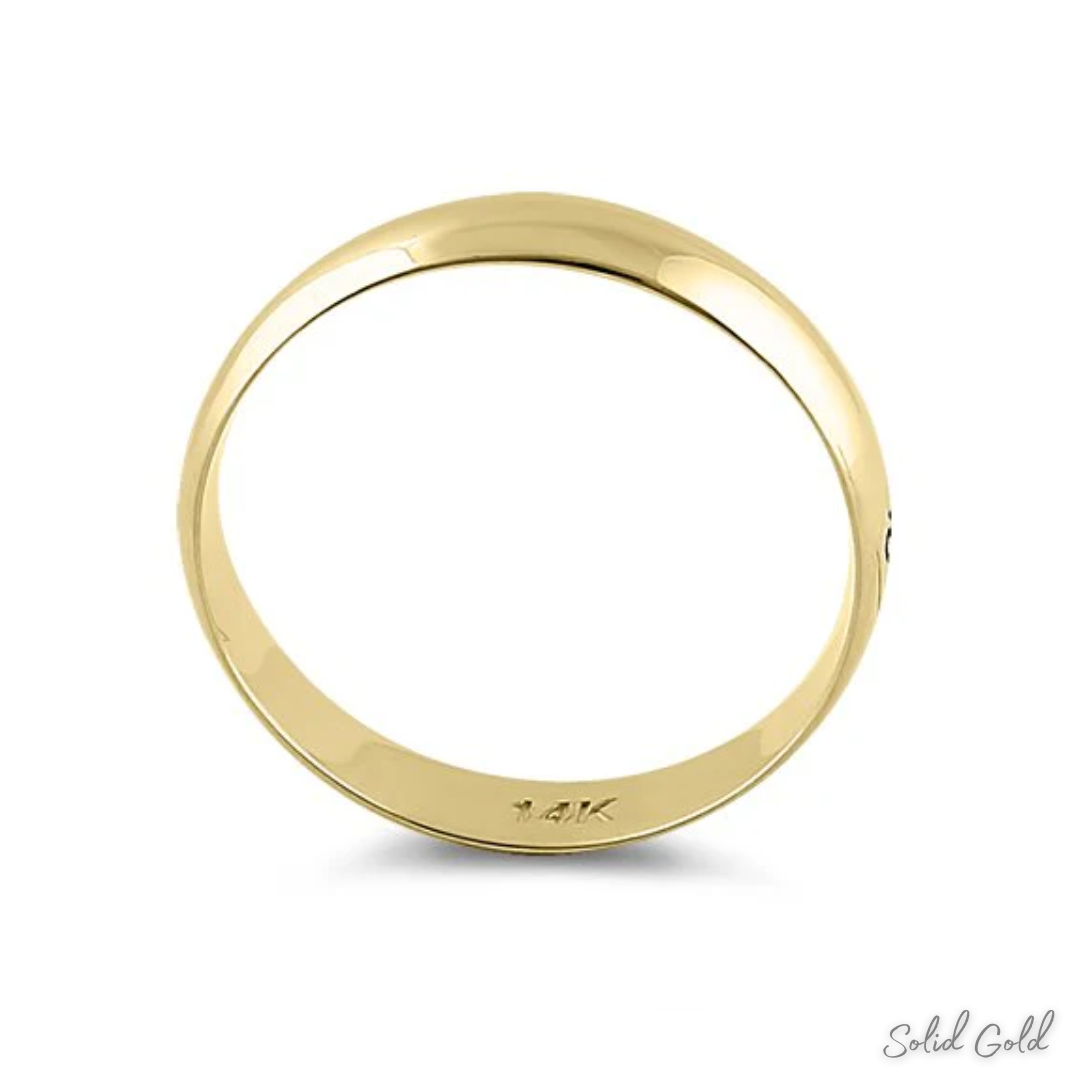 Solid 14K Gold 4mm Classic Engagement Ring