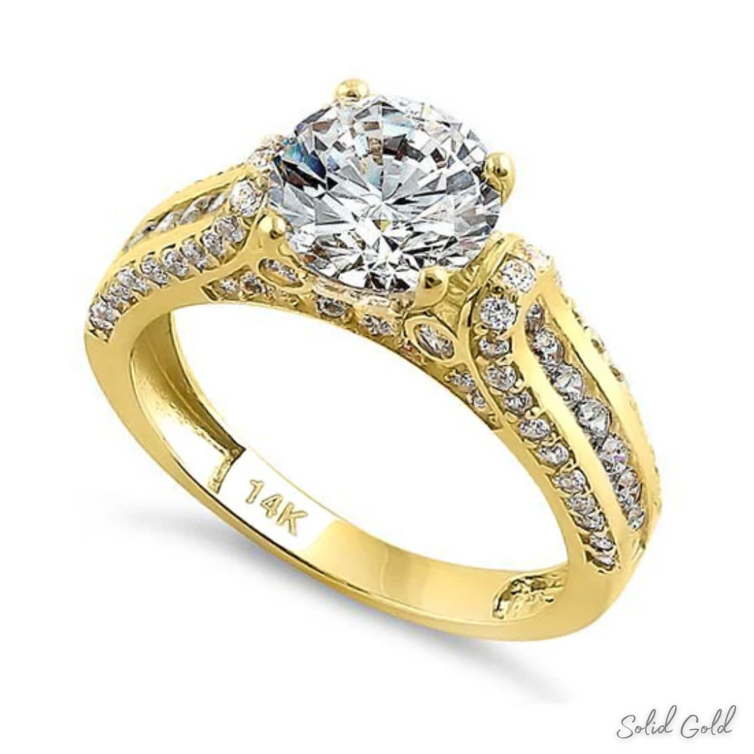 Solid 14K Gold Majestic Engagement Ring