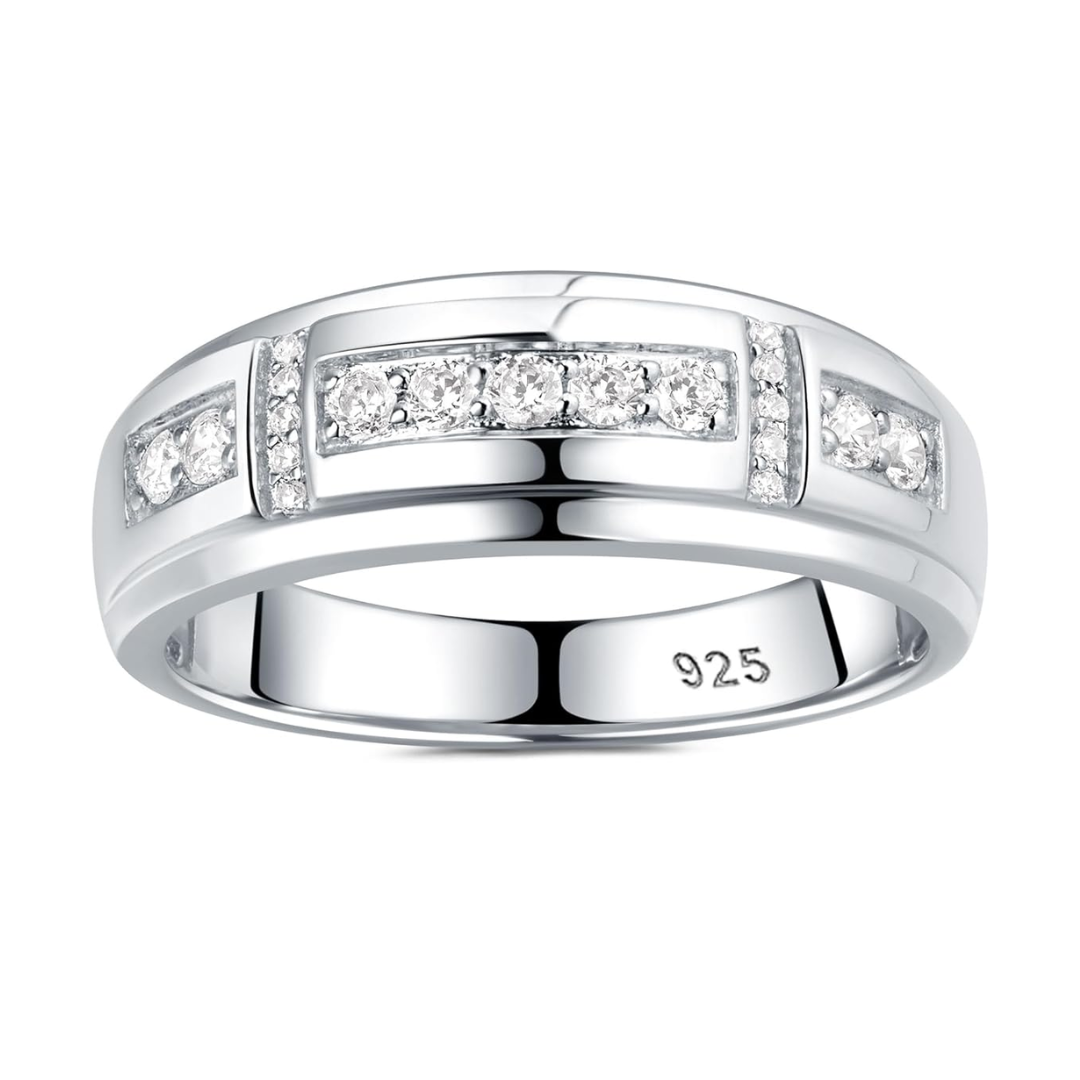 Sterling Silver Augusto Moissanite Men Ring