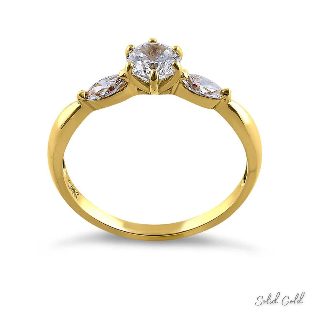 Solid 14K Gold Delicate Engagement Ring